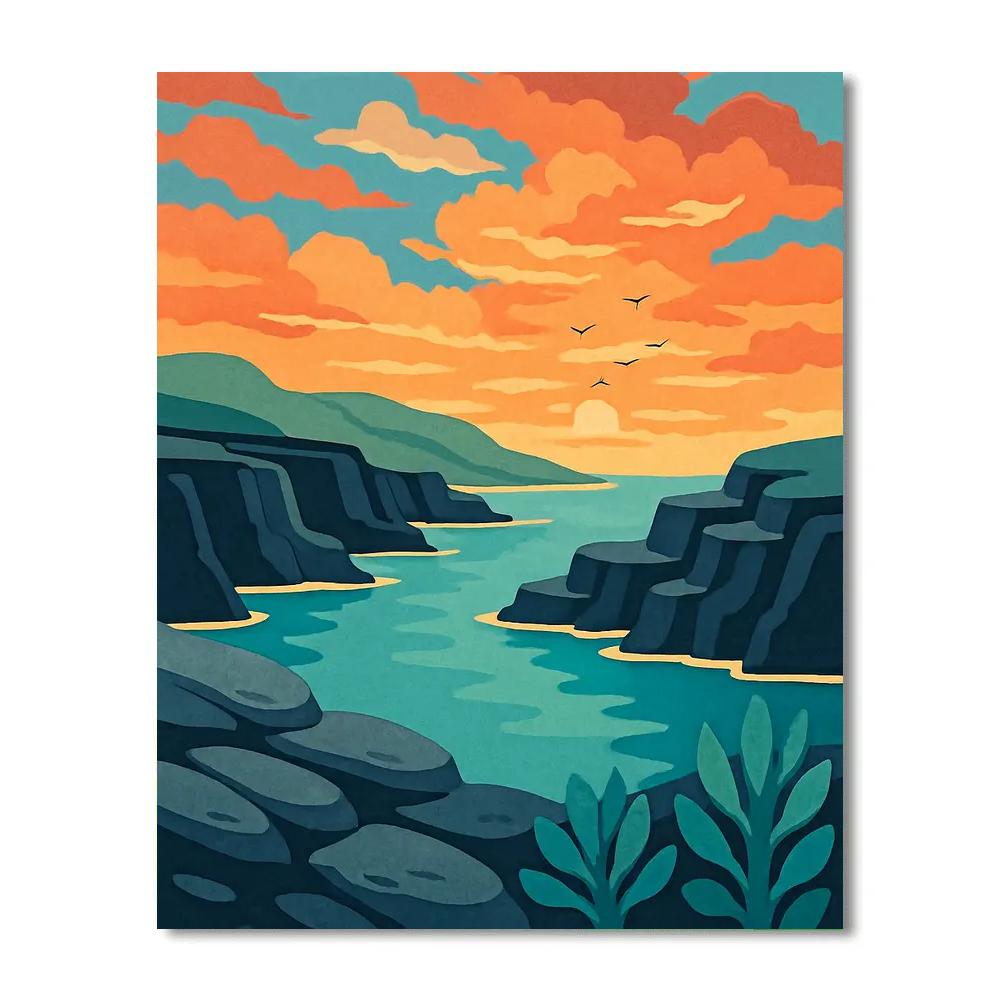 Tideglass Cliffs Landscape DIY paint by numbers