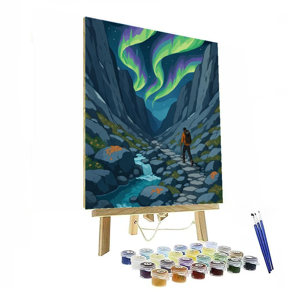Aurora Carved Mountain Pass Numbered painting kits
