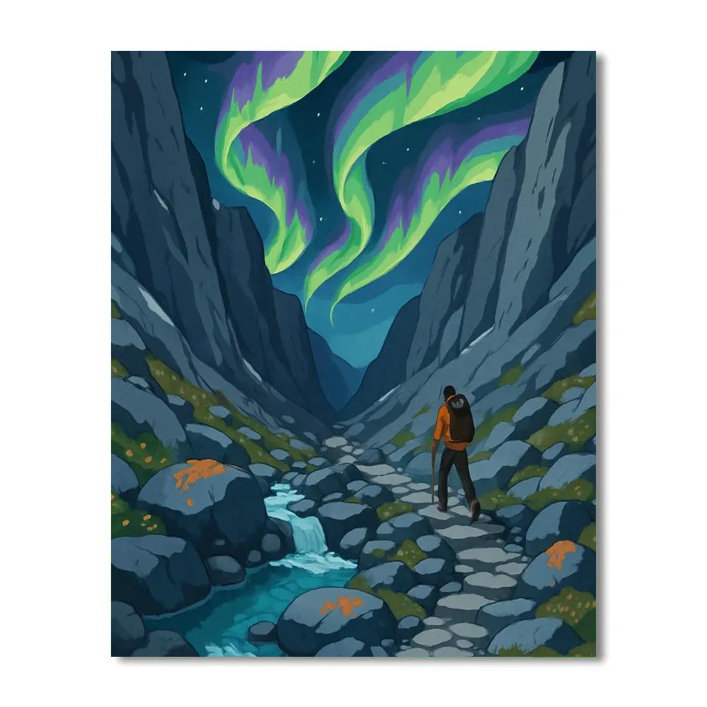 Aurora Carved Mountain Pass Numbered painting kits