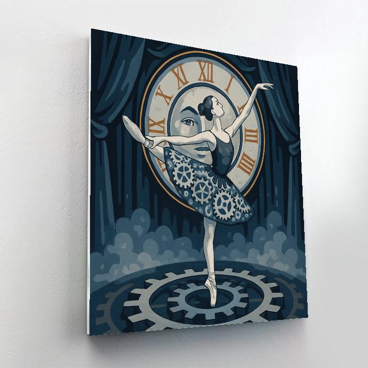 Moonlit Clockwork Ballet painting number kit