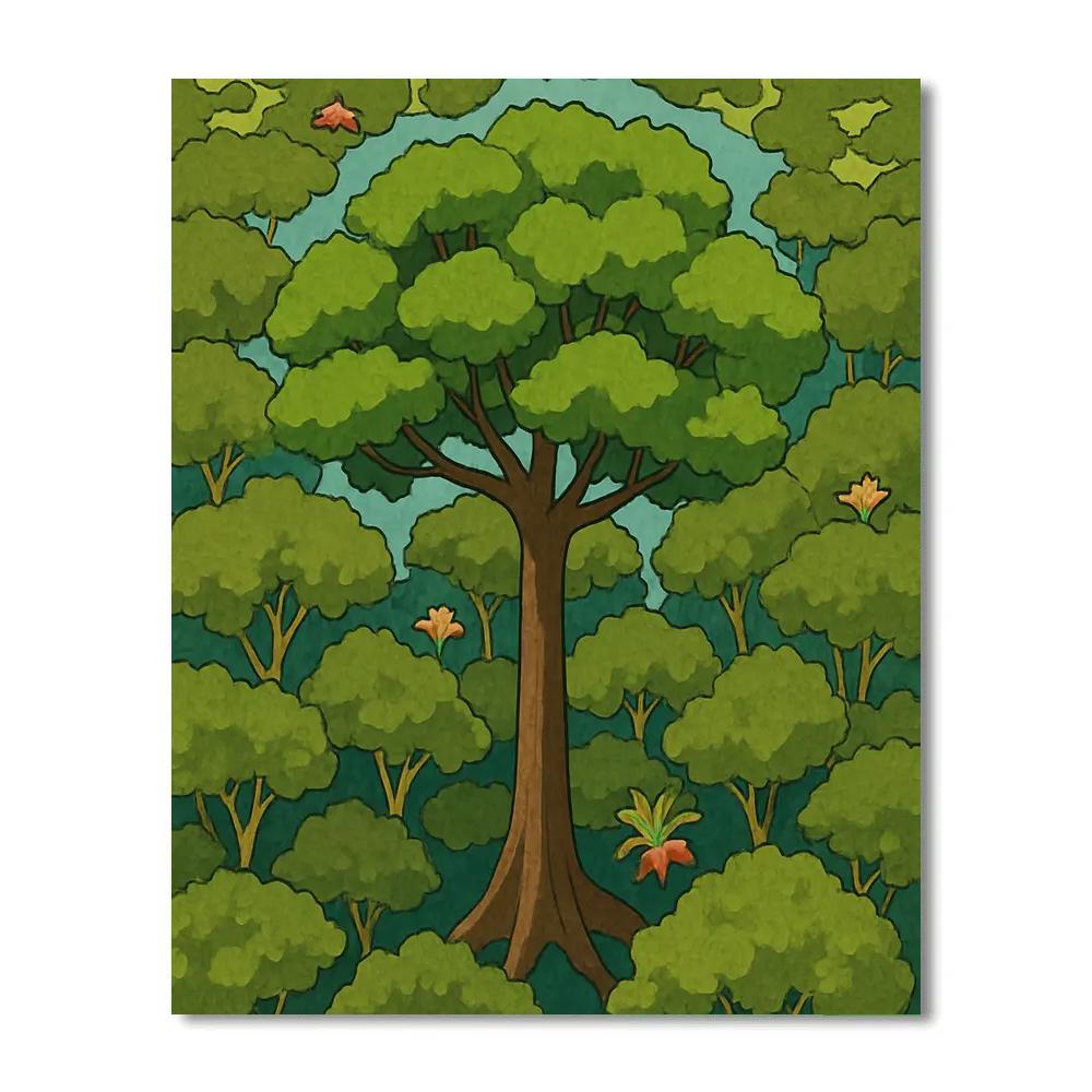 Crown Shyness Tree Canopy paint by number