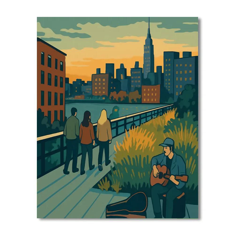 Glass Garden Overpass In New York Paint by numbers kits