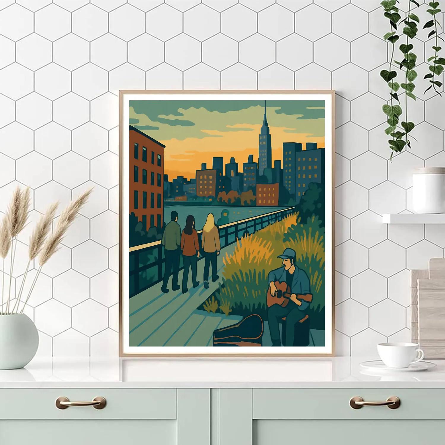 Glass Garden Overpass In New York Paint by numbers kits