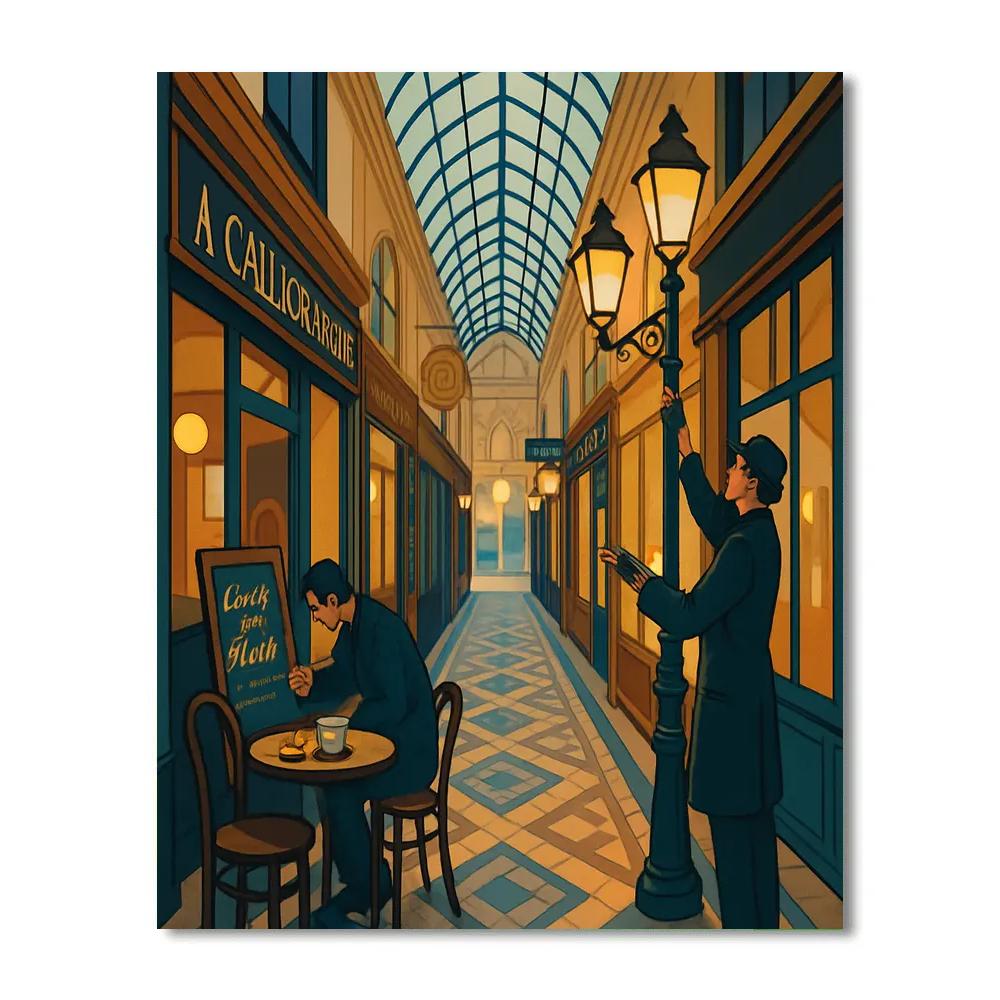 Paris Lanterns Of The Covered Passage paint by numbers