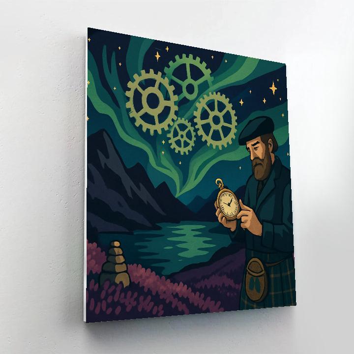 Clockwork Aurora Over Scotland paint by numbers