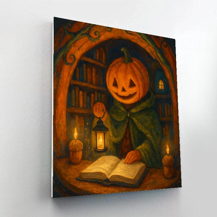 Lantern Library In The Pumpkin Hollow painting number kit