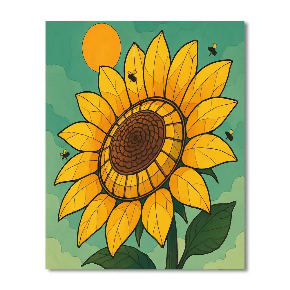 Clockwork Sunflower Conservatory Paint by numbers art