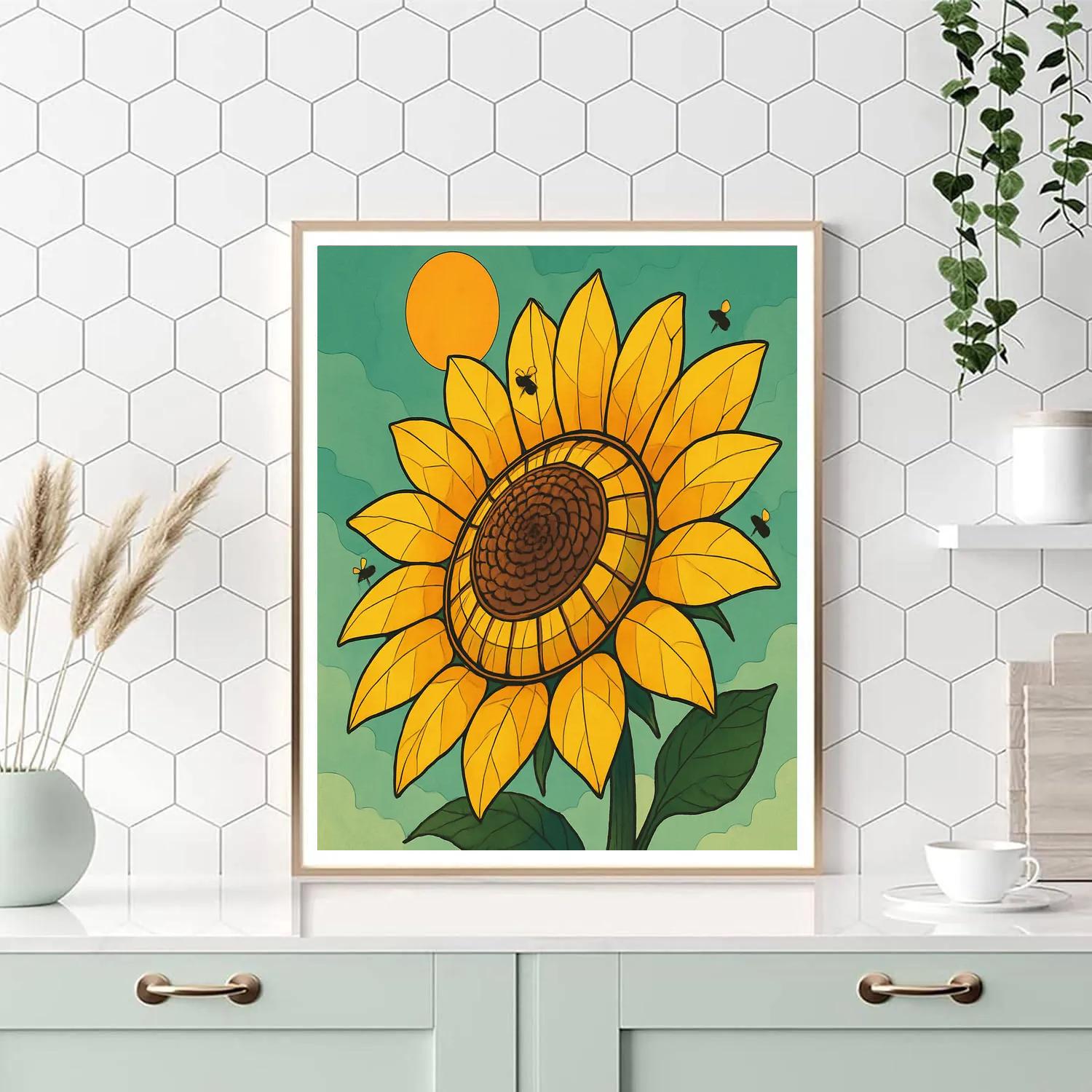 Clockwork Sunflower Conservatory Paint by numbers art
