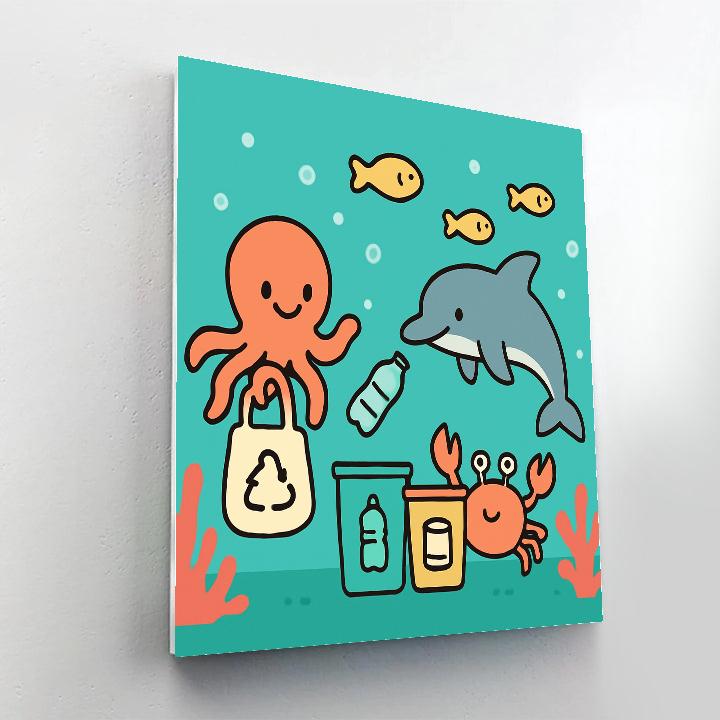 Coral Reef Cleanup Crew paint by number