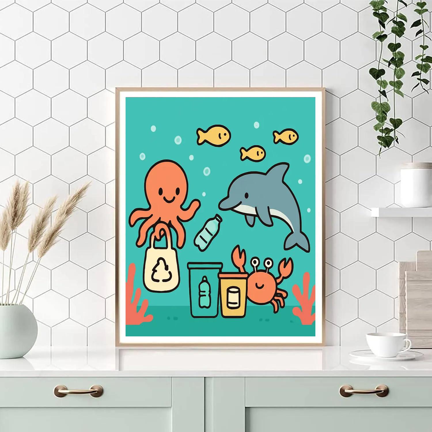 Coral Reef Cleanup Crew paint by number