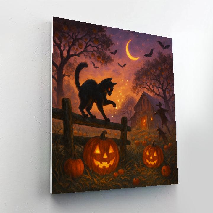The Orchard Where Pumpkins Learn To Glow Painting by numbers kit