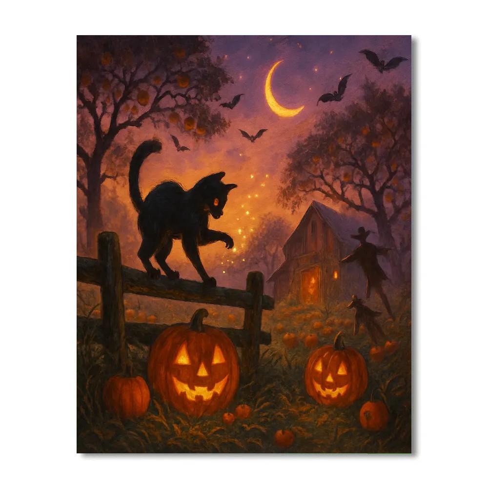 The Orchard Where Pumpkins Learn To Glow Painting by numbers kit
