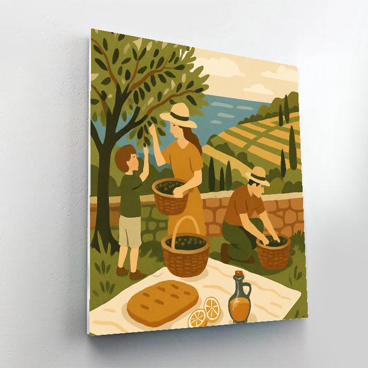 Olive Harvest Picnic In Italy Number painting