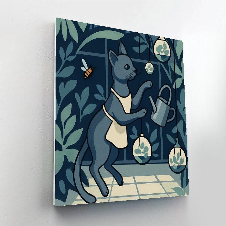 Glasshouse Orbit With Cat Companion painting number kit