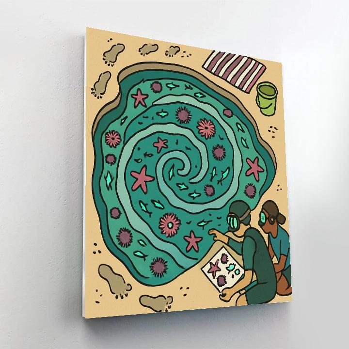 Tide Pool Mosaic At The Beach Paint by numbers art