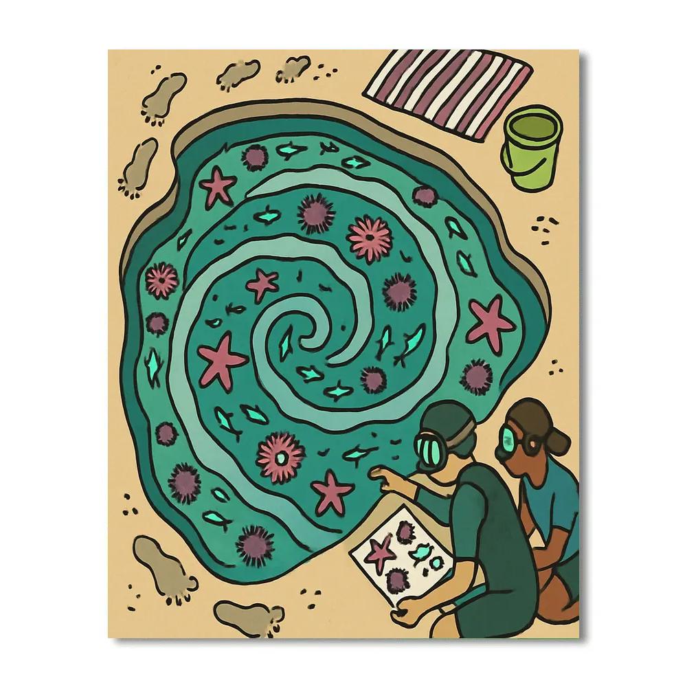 Tide Pool Mosaic At The Beach Paint by numbers art