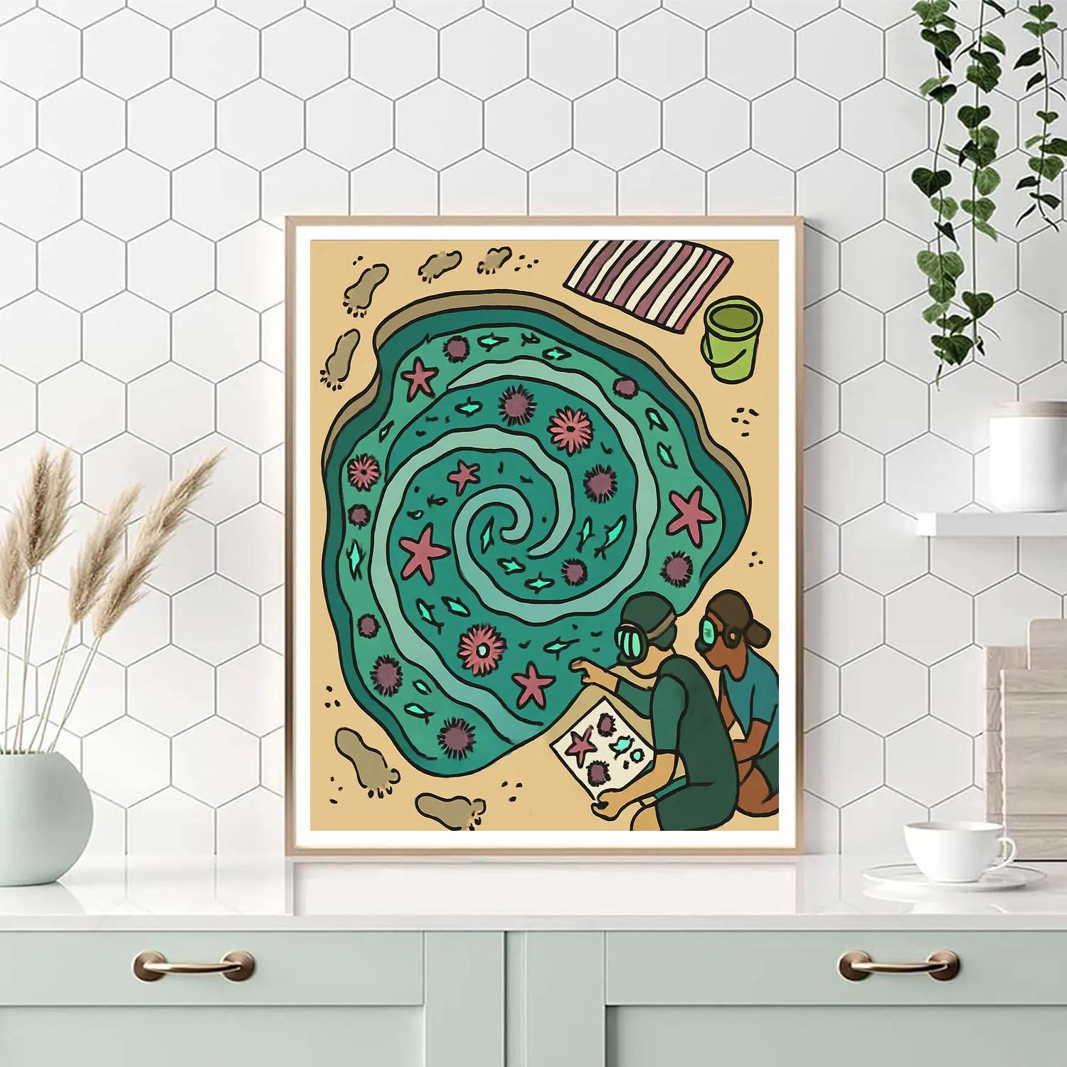 Tide Pool Mosaic At The Beach Paint by numbers art