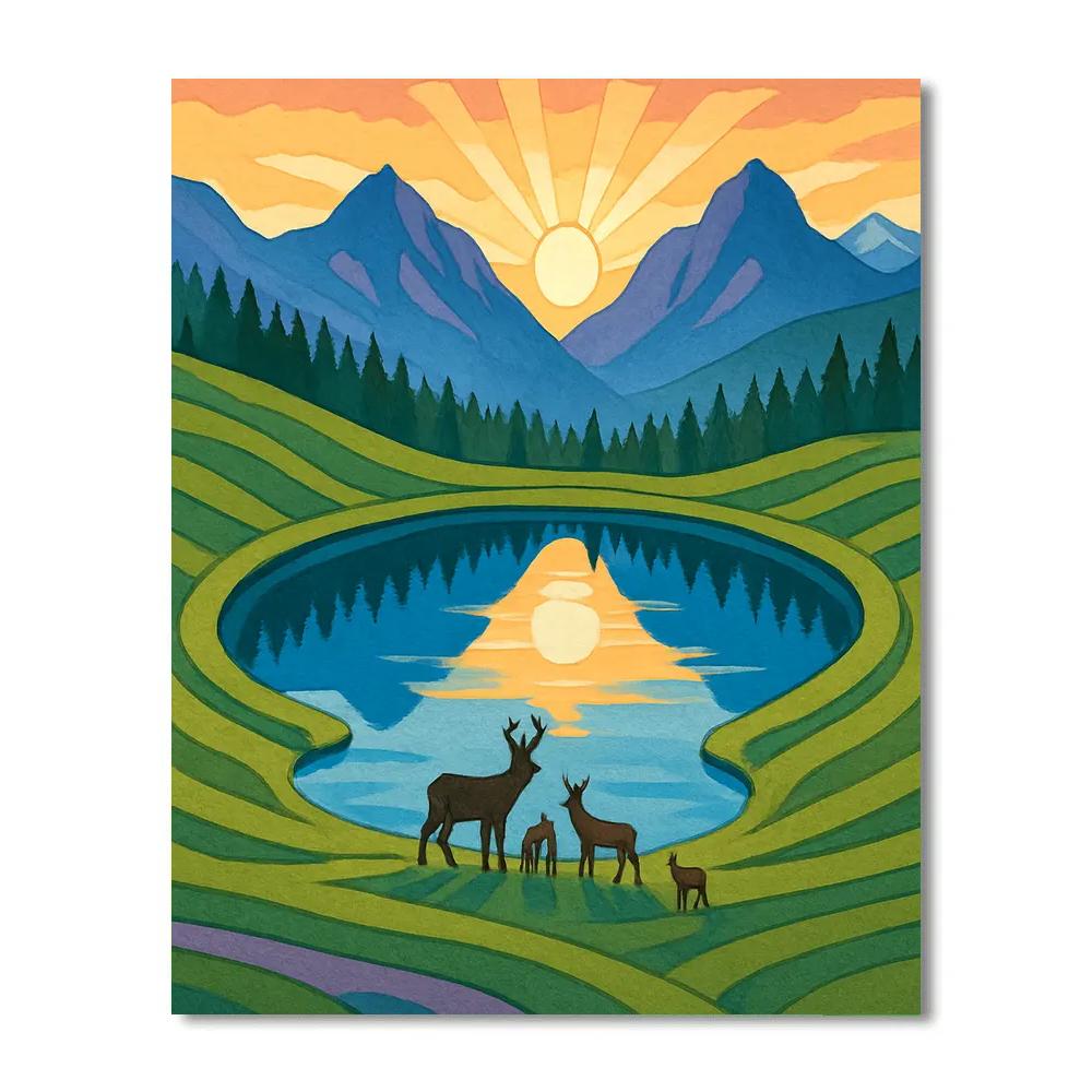 Meadow With Landscape Echo Ridges paint by color