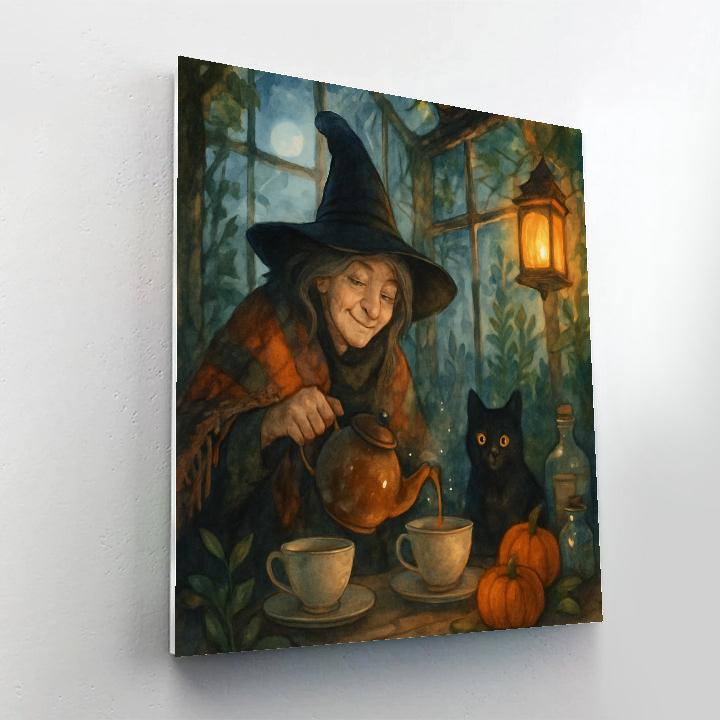 Midnight Tea At The Witchs Greenhouse Number painting