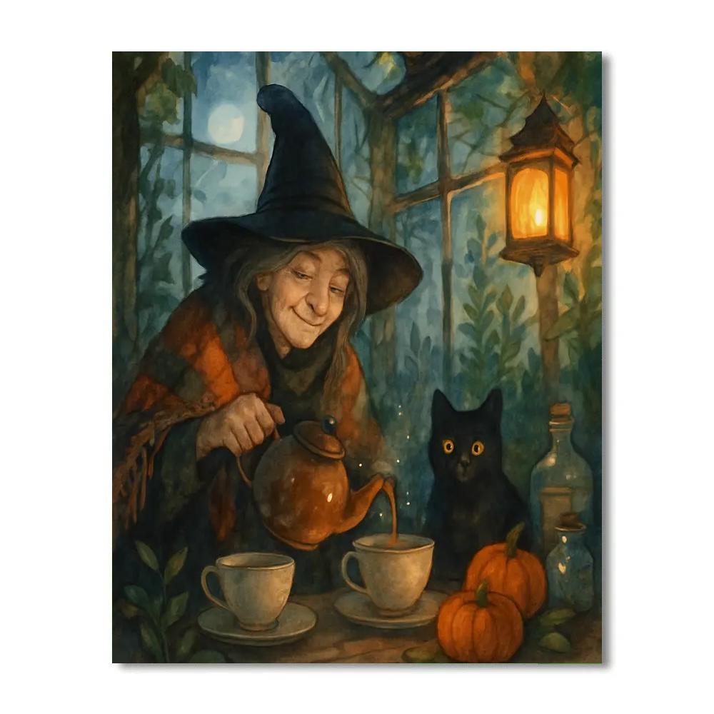 Midnight Tea At The Witchs Greenhouse Number painting