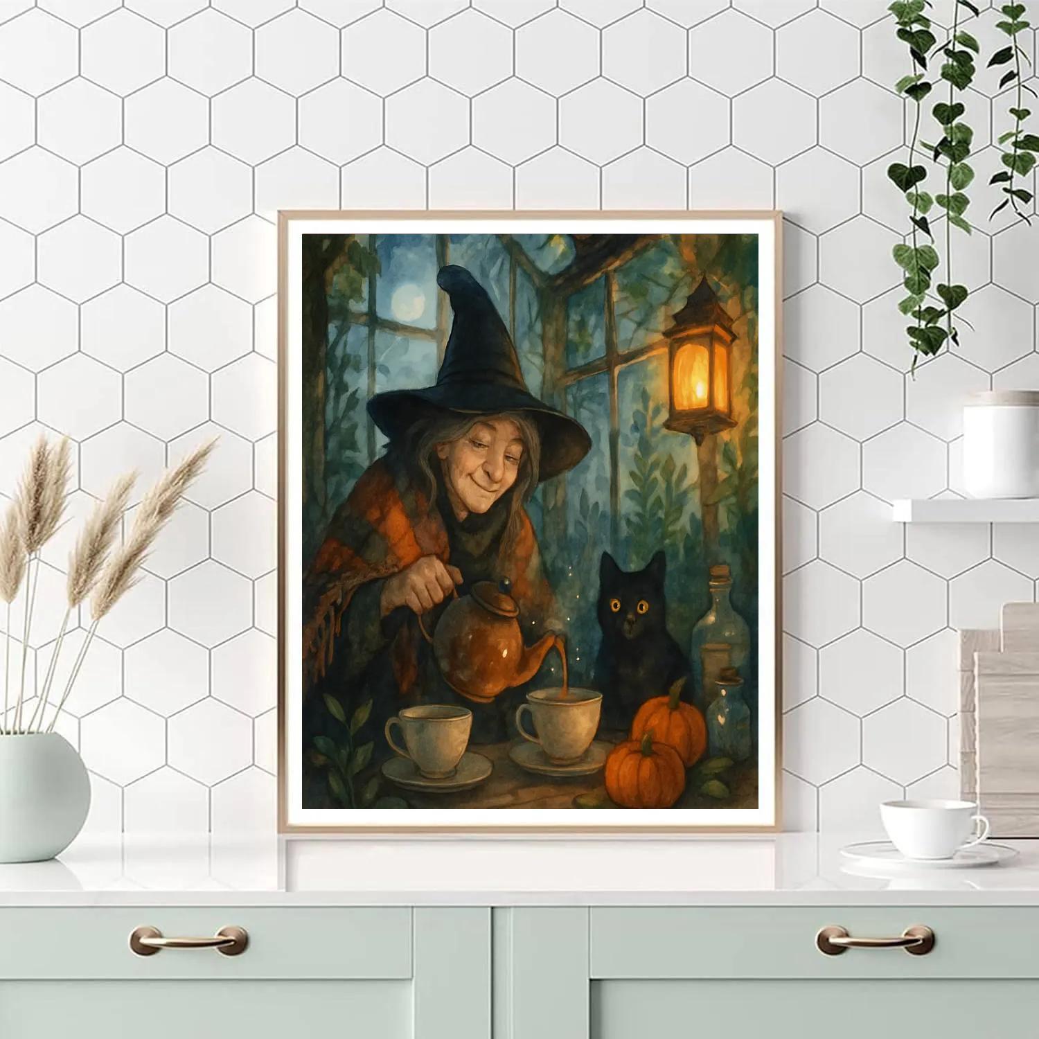 Midnight Tea At The Witchs Greenhouse Number painting