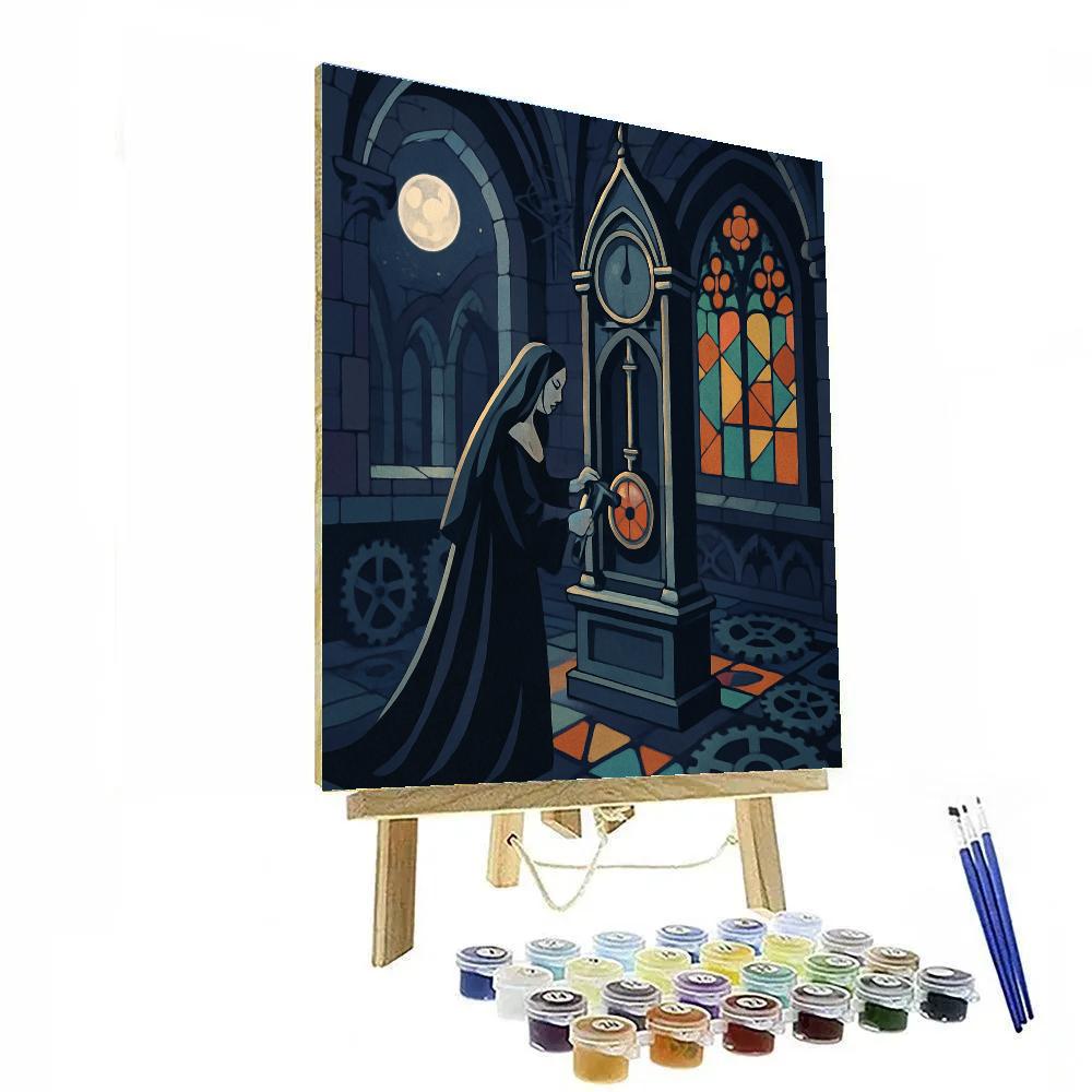 Clockwork Nunnery In Gothic Shadow Paint by numbers art