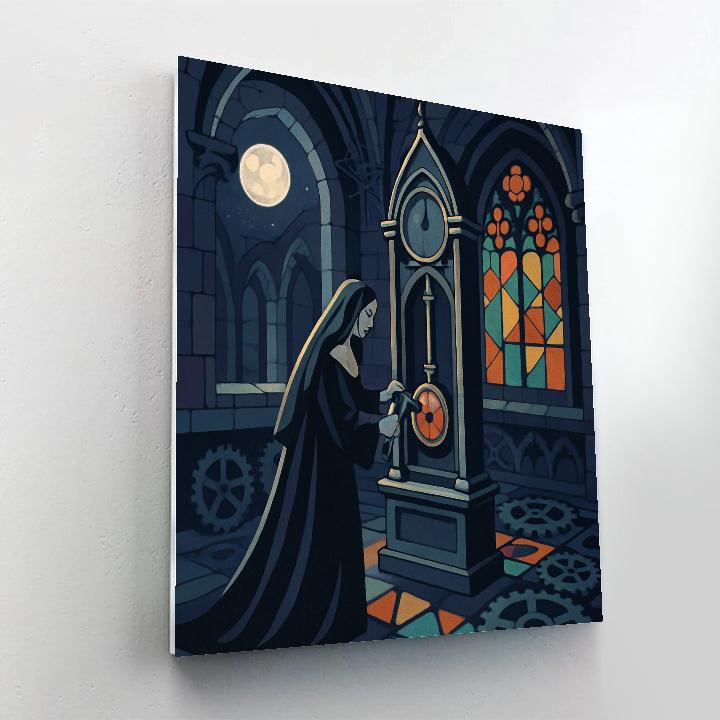 Clockwork Nunnery In Gothic Shadow Paint by numbers art