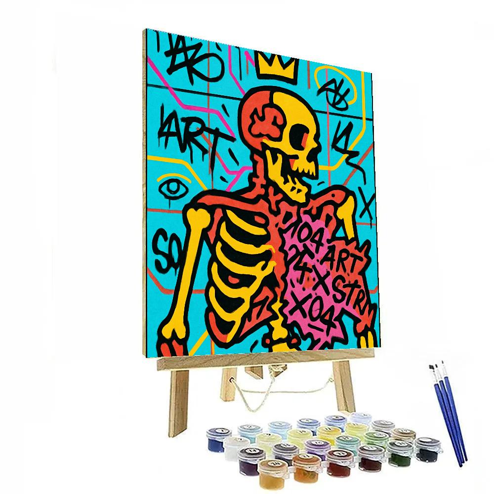 Neon Anatomy Cipher In Basquiat paint by numbers