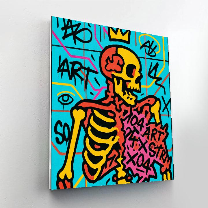 Neon Anatomy Cipher In Basquiat paint by numbers