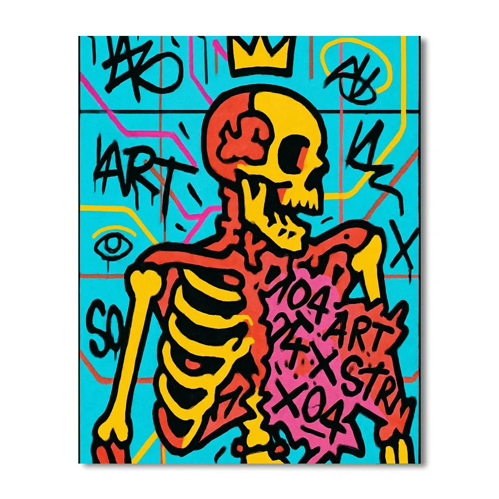 Neon Anatomy Cipher In Basquiat paint by numbers