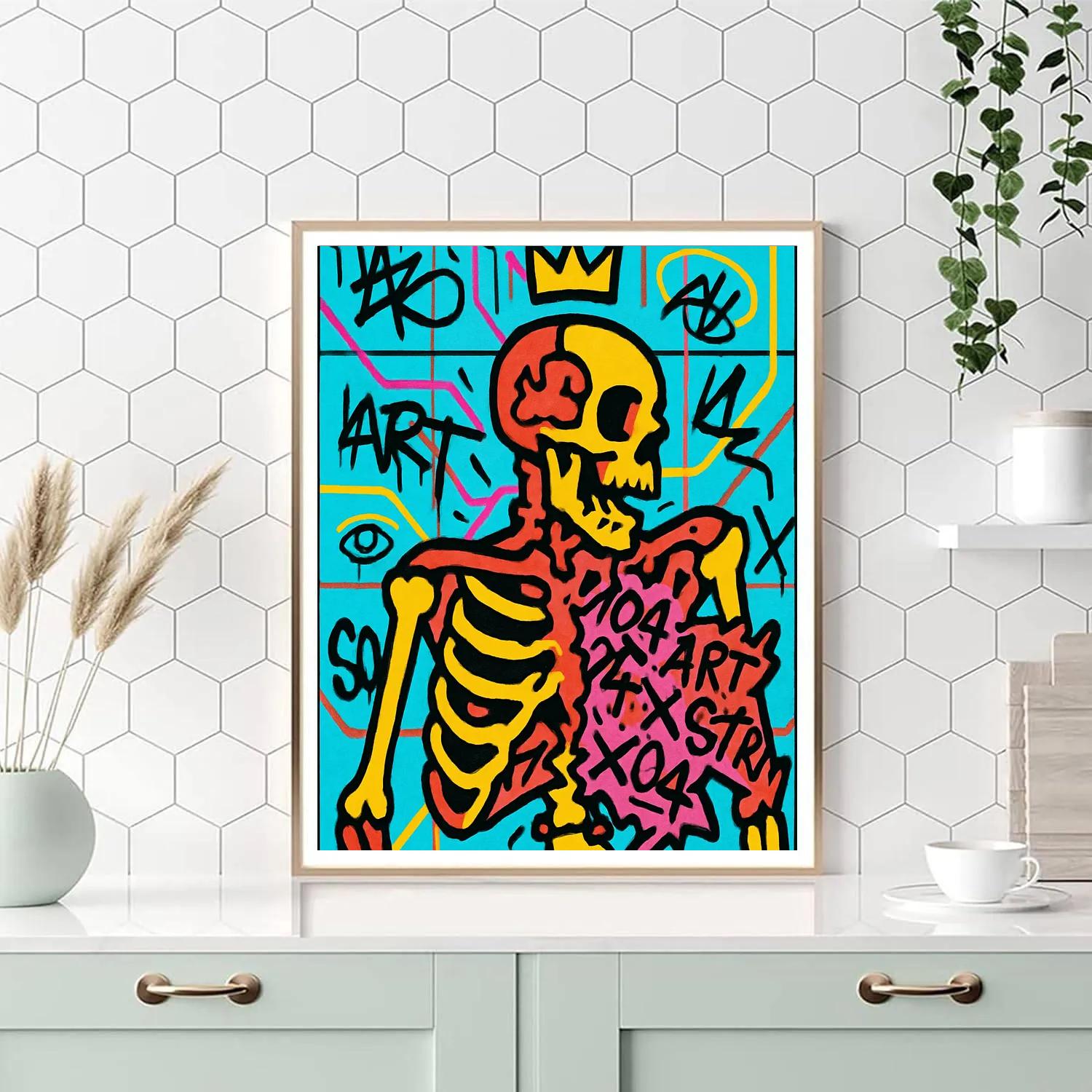 Neon Anatomy Cipher In Basquiat paint by numbers