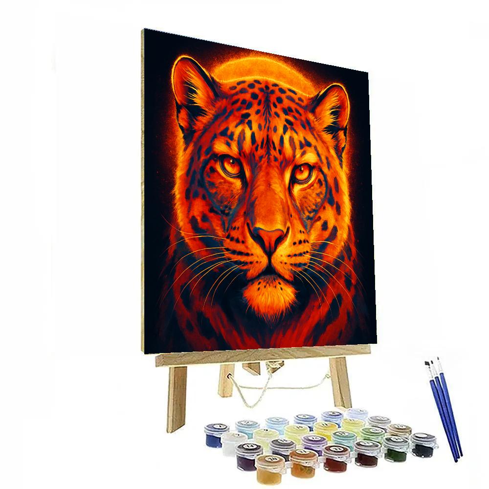 Solarflare Snow Leopard paint by numbers