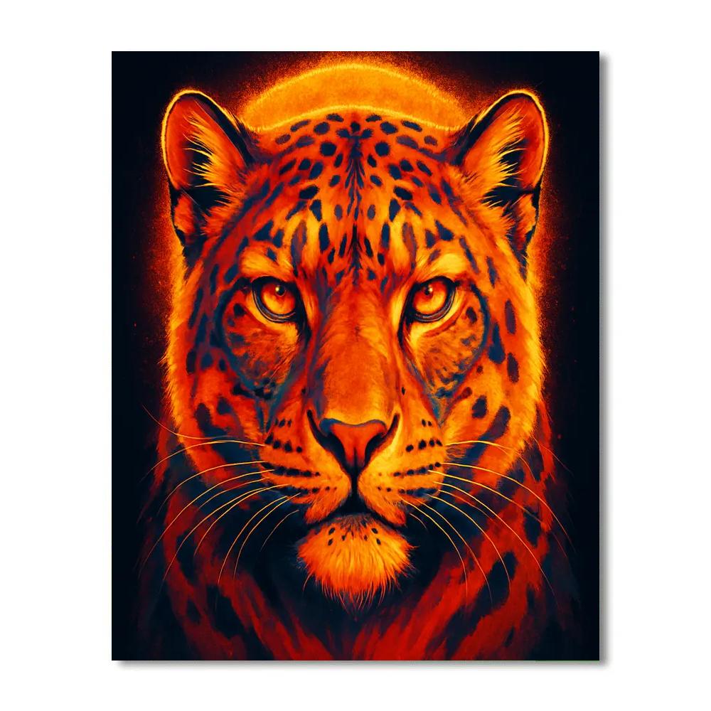 Solarflare Snow Leopard paint by numbers