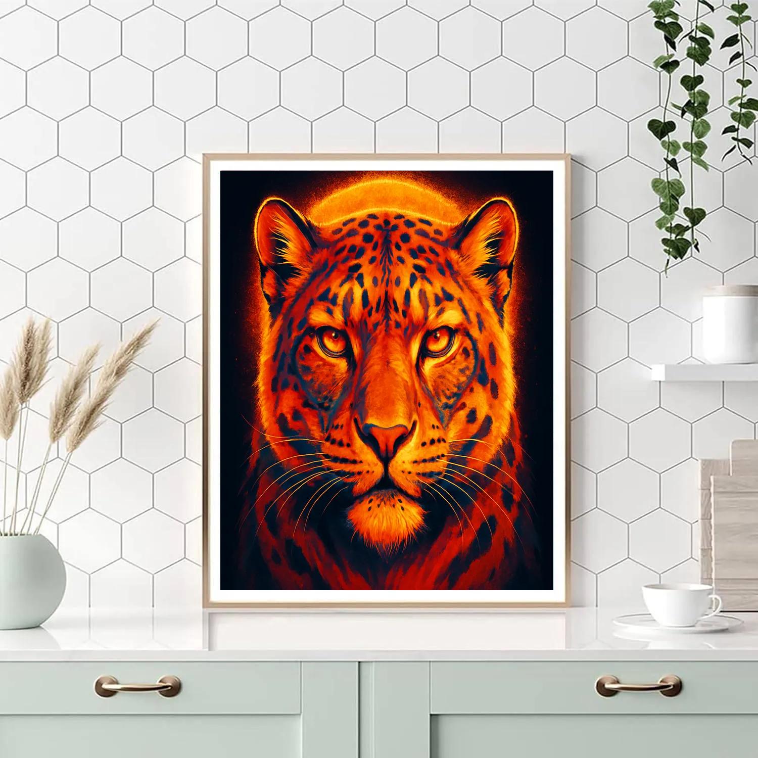 Solarflare Snow Leopard paint by numbers