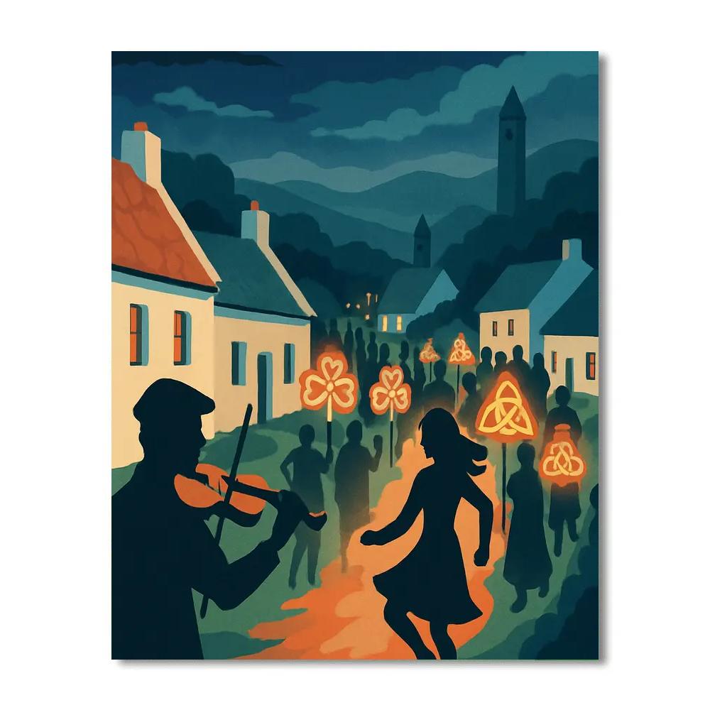 Lanternlit Ireland Folklore Parade painting number kit