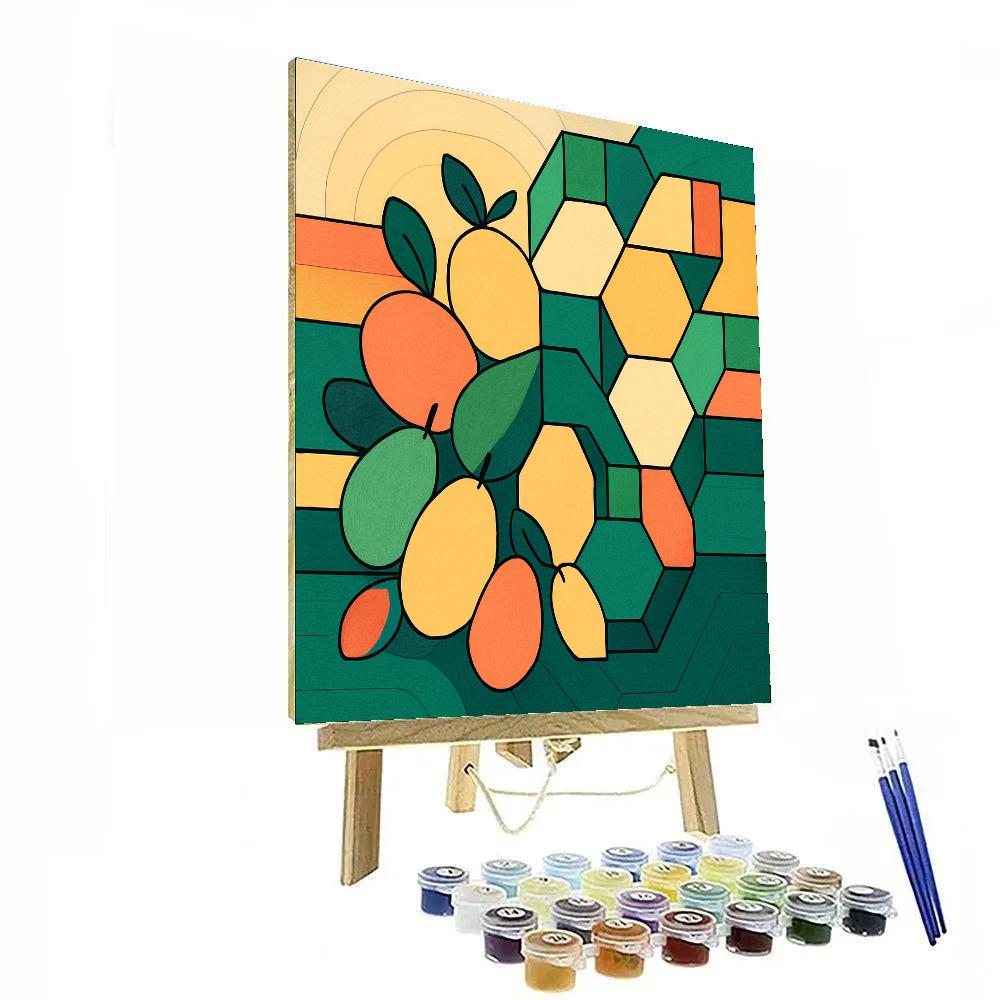 Tessellated Orchard Abstract Paint by numbers art