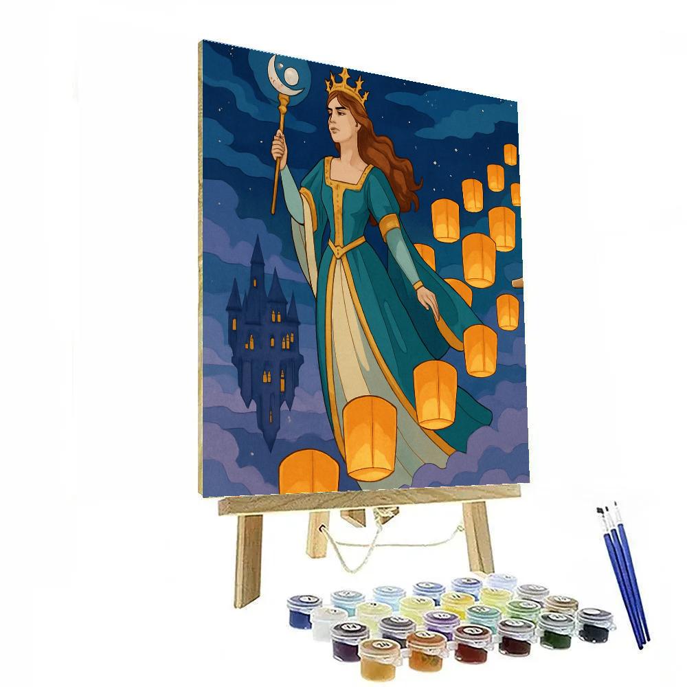 Sky Lantern Princess Procession DIY paint by numbers