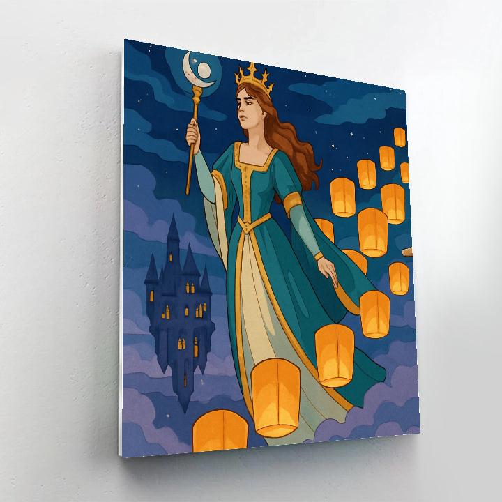 Sky Lantern Princess Procession DIY paint by numbers