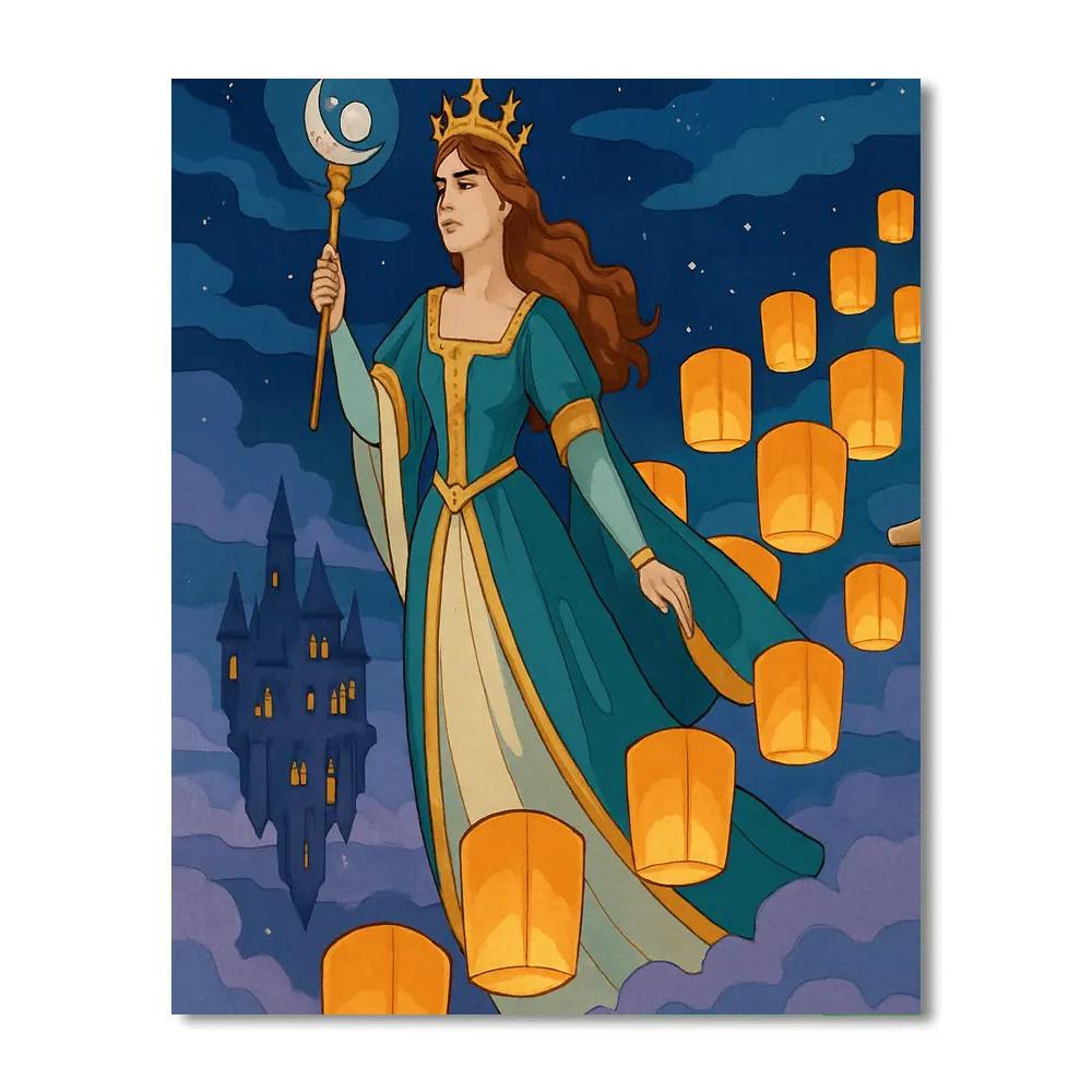 Sky Lantern Princess Procession DIY paint by numbers