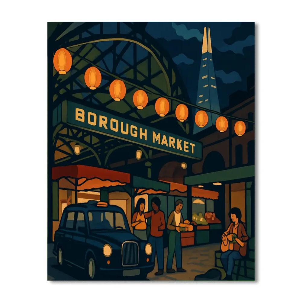 Midnight Market Lanterns In London paint by color