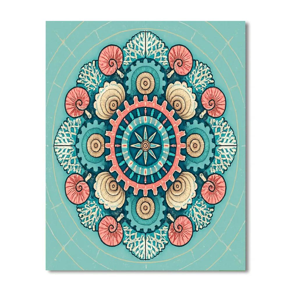 Clockwork Coral Mandala Atlas painting number kit