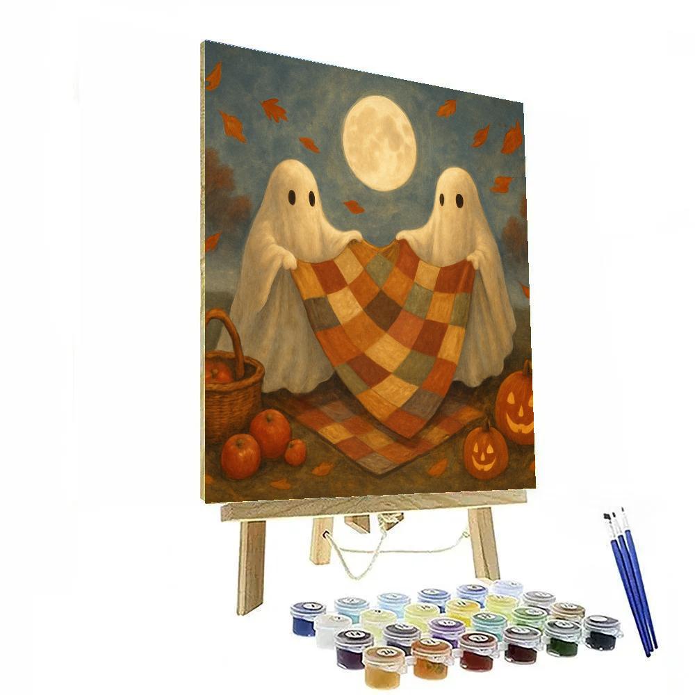 Ghost Quilt Picnic Under The Harvest Moon Number painting