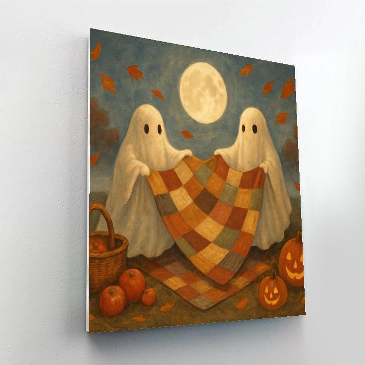 Ghost Quilt Picnic Under The Harvest Moon Number painting