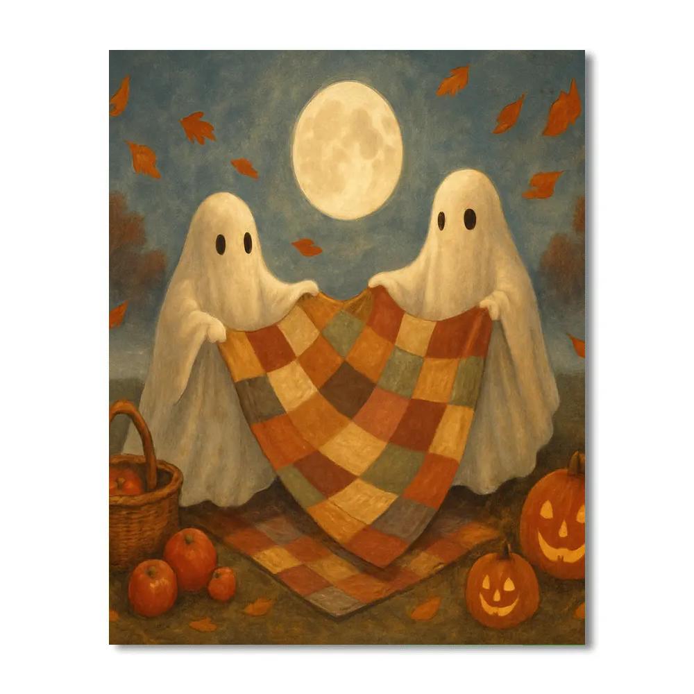 Ghost Quilt Picnic Under The Harvest Moon Number painting