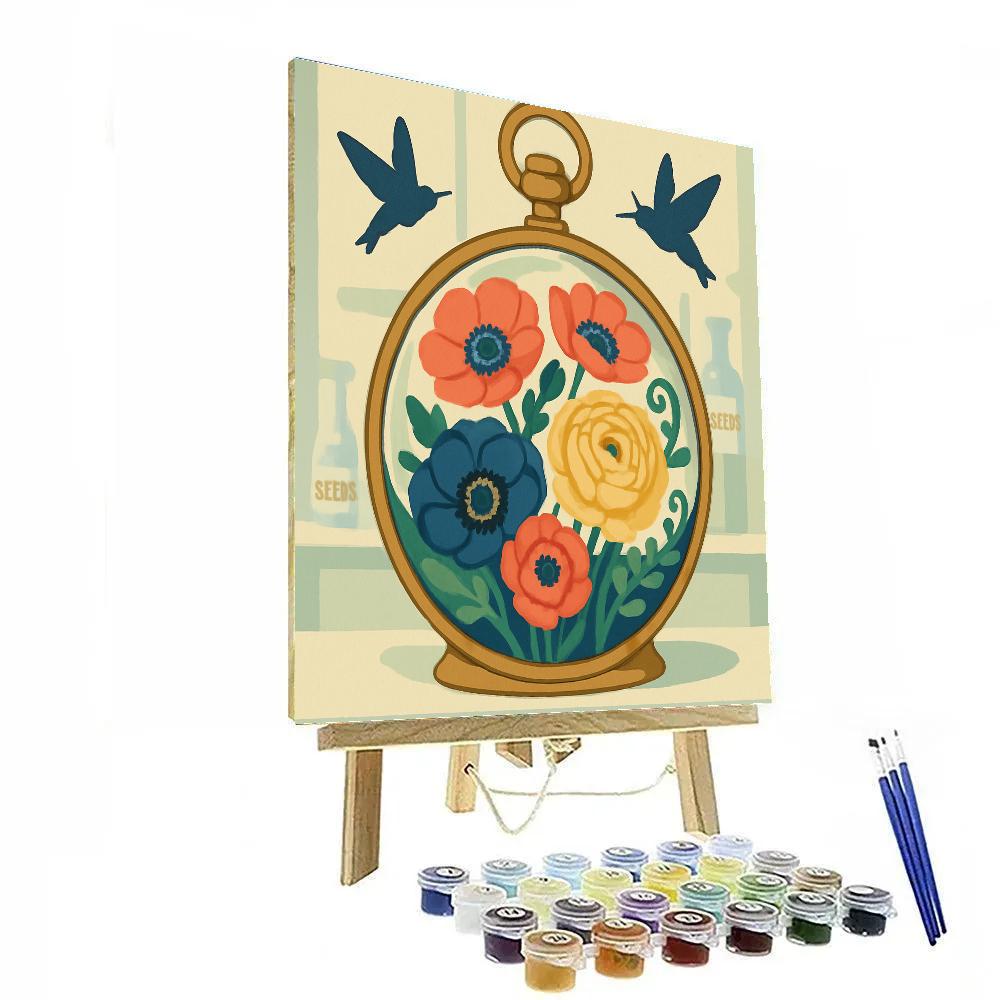Clockwork Terrarium Floral Blueprint painting number kit