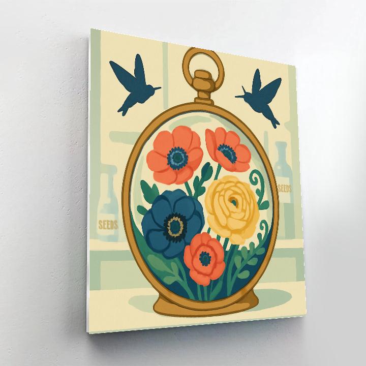 Clockwork Terrarium Floral Blueprint painting number kit