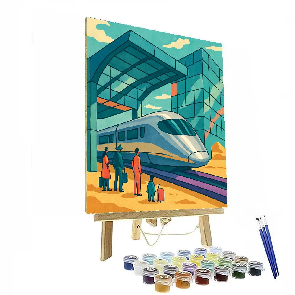 Mirage Glass Train Station Numbered painting kits