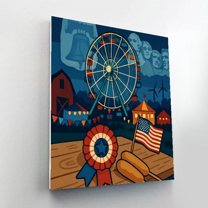 Hologram County Fair USA Nightscape Painting by numbers kit