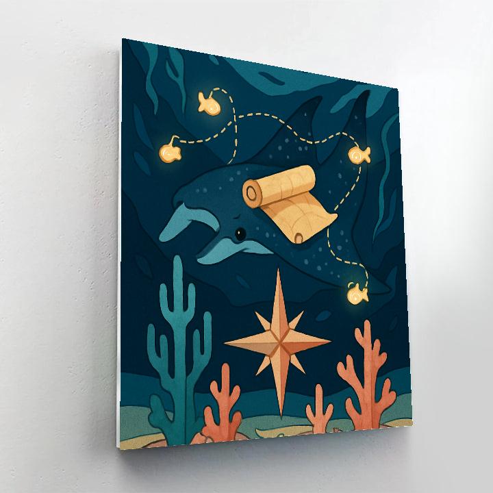 Cartographer Of Dreams In The Ocean painting number kit