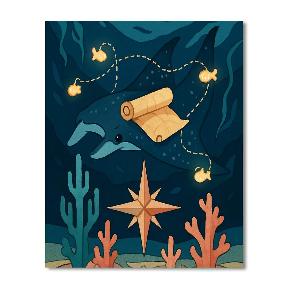 Cartographer Of Dreams In The Ocean painting number kit